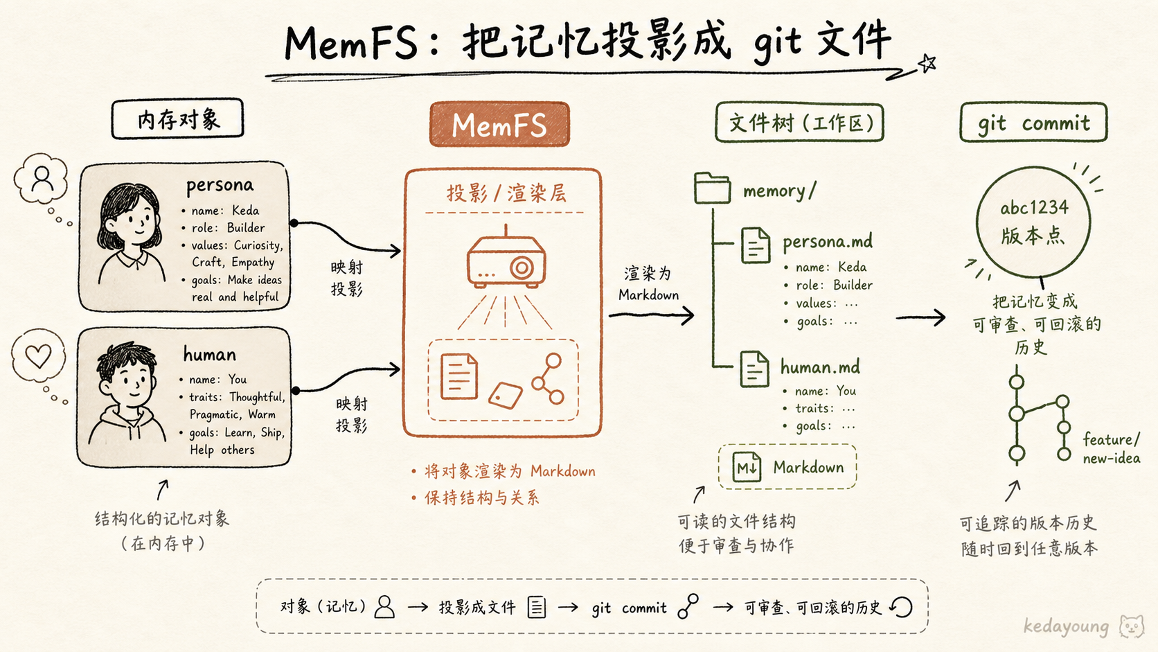 MemFS：把记忆投影成 git 文件