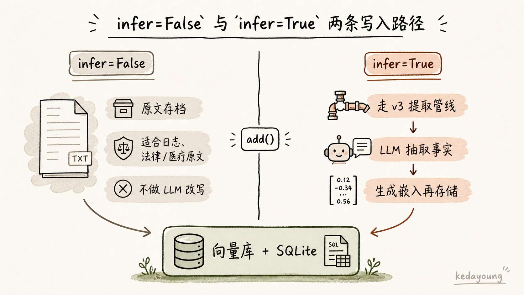 infer=False 与 infer=True 两条写入路径
