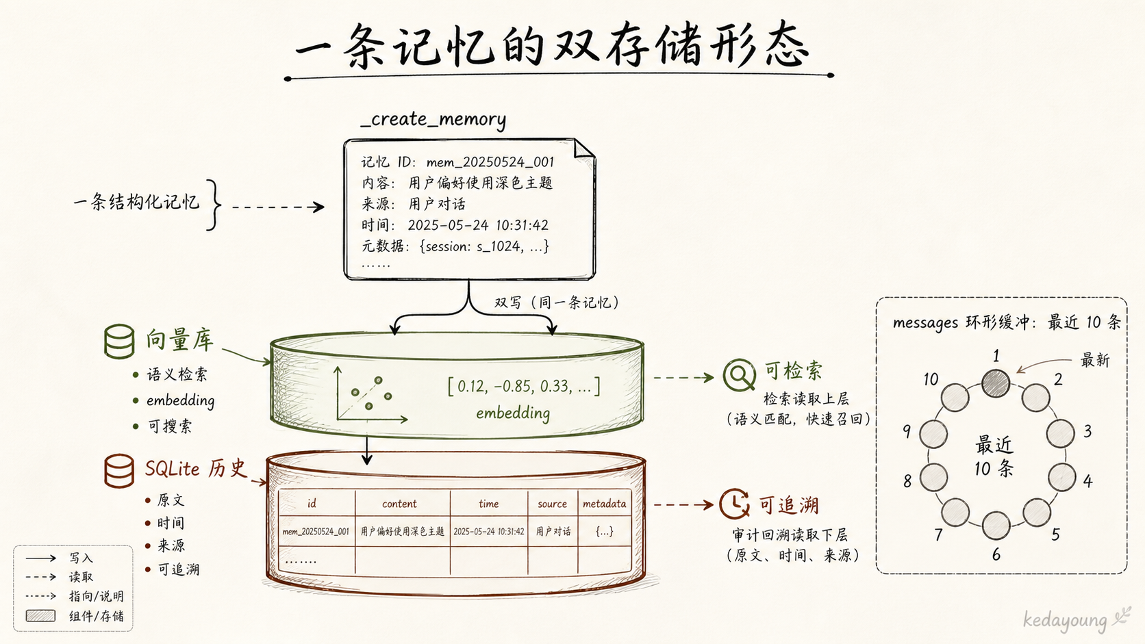 一条记忆的双存储形态
