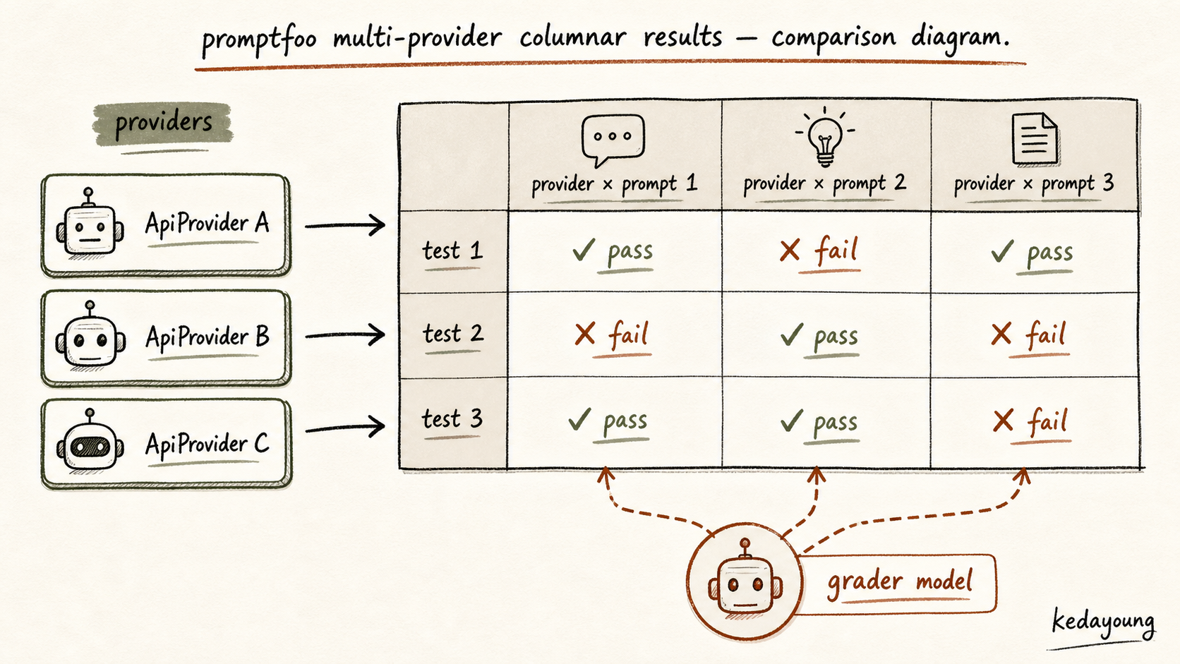 provider×prompt 列式结果表